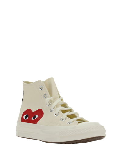 Shop Comme Des Garçons Play High Chuck Taylor Sneakers In White