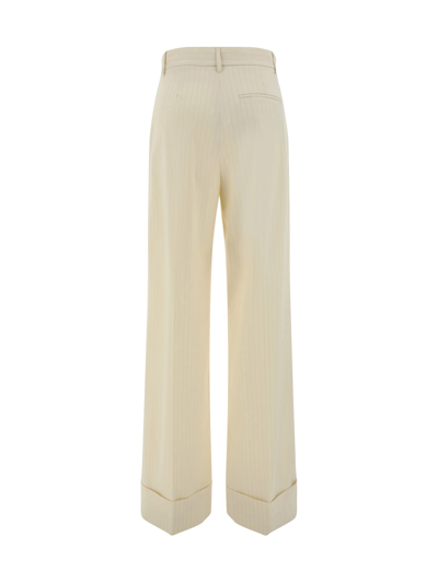 The Andamane 'nathalie' Ivory Wool Blend Trousers In Off White - Pink