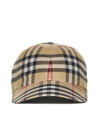 Shop Burberry Hat In Archive Beige