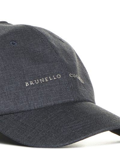 Shop Brunello Cucinelli Hat In Grigio Medio + Sabbia
