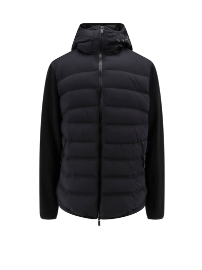 Shop Moncler Logo Patch Padded Jacket In Nero