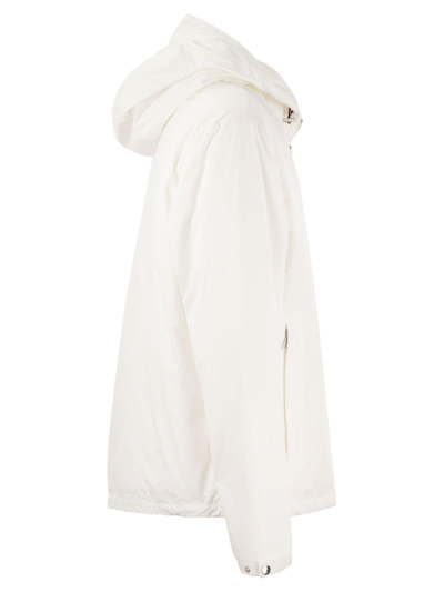 Shop Moncler Granero Hooded Zip-up Down Jacket In Bianco