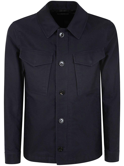 Shop Tom Ford Chest Pocket Shirt Jacket In Blu Navy