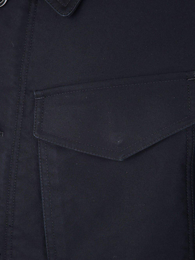 Shop Tom Ford Chest Pocket Shirt Jacket In Blu Navy