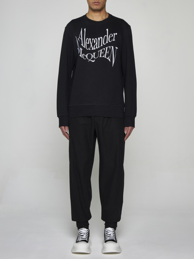 Alexander Mcqueen Cotton Sweatpants Men In Black