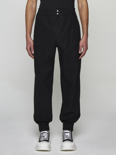 Alexander Mcqueen Cotton Sweatpants Men In Black