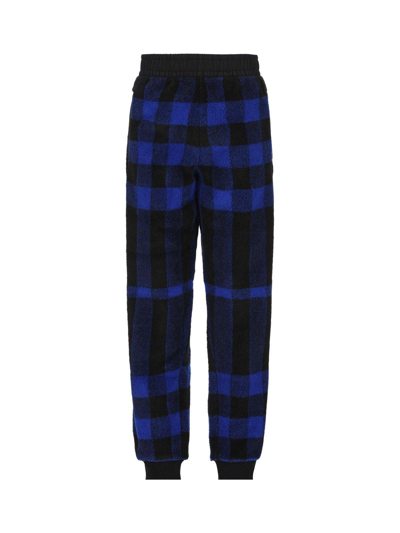Shop Burberry Checked Elasticated-waist Jogging Pants In Blue