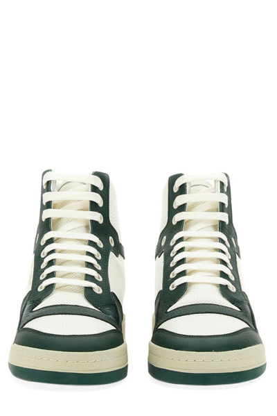 Shop Saint Laurent Round Toe Lace-up Sneakers In Green