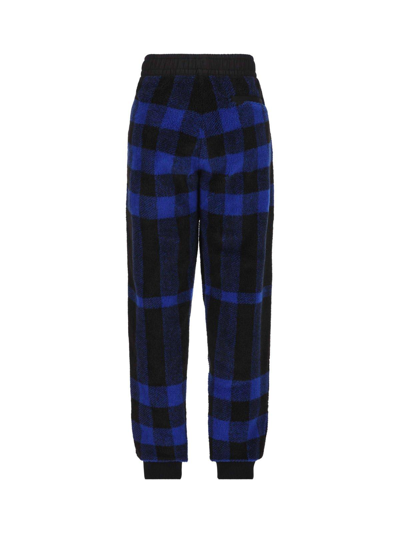 Shop Burberry Checked Elasticated-waist Jogging Pants In Blue
