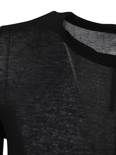 Shop Rick Owens Long Sleeved Crewneck T-shirt In Black