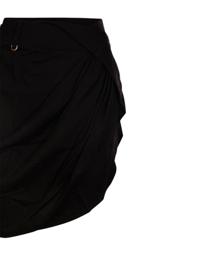 Shop Jacquemus Draped Mini Skirt In Black