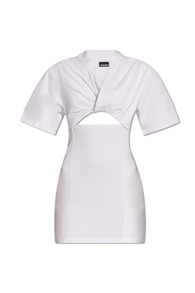 Shop Jacquemus Bahia Dress In White