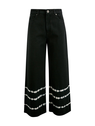 Shop Weekend Max Mara Tie-dyed Trousers In Nero