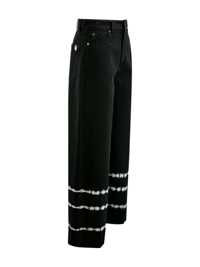 Shop Weekend Max Mara Tie-dyed Trousers In Nero