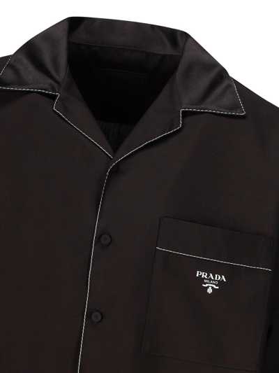 Shop Prada Long-sleeved Buttoned Shirt In Nero