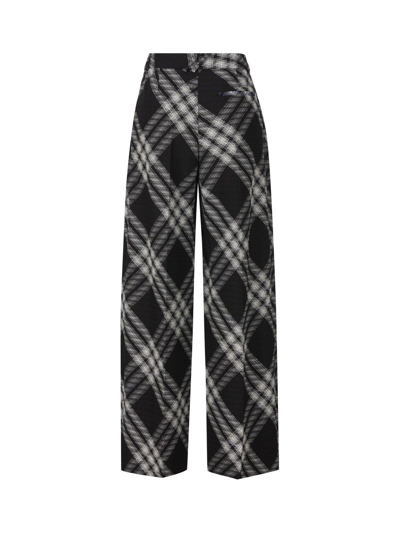 Shop Burberry Vintage Check Wide-leg Trousers In Black