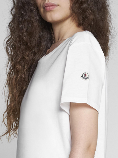 Shop Moncler Logo-patch Cotton T-shirt In White