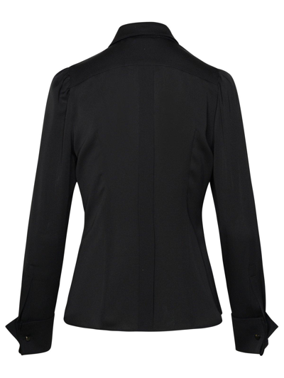 Shop Max Mara Button Detailed Long-sleeved Blouse In Black