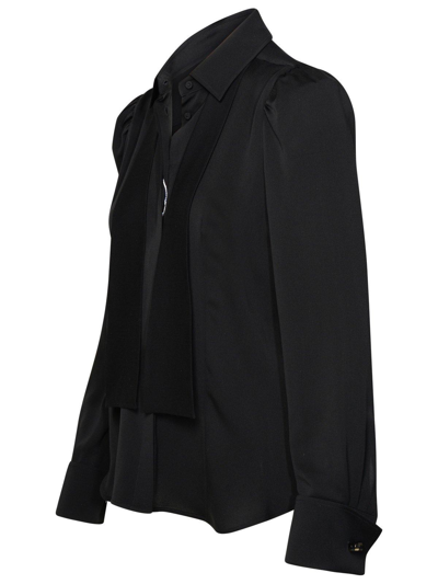 Shop Max Mara Button Detailed Long-sleeved Blouse In Black