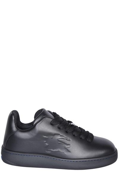 Shop Burberry Ekd Logo-embossed Lace-up Sneakers In Black