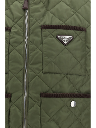 Shop Prada Vest In Militare