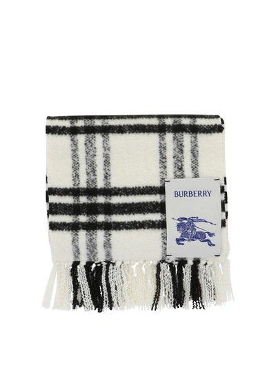 Shop Burberry Check Wool Scarf