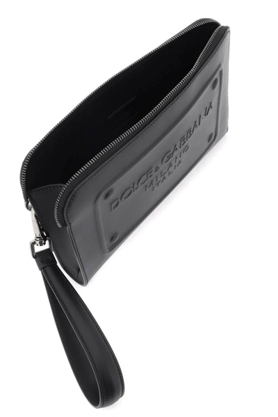 Shop Dolce & Gabbana Pouch With Embossed Logo