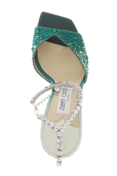 Shop Jimmy Choo Saeda 100 Sandals With Degradé Crystals