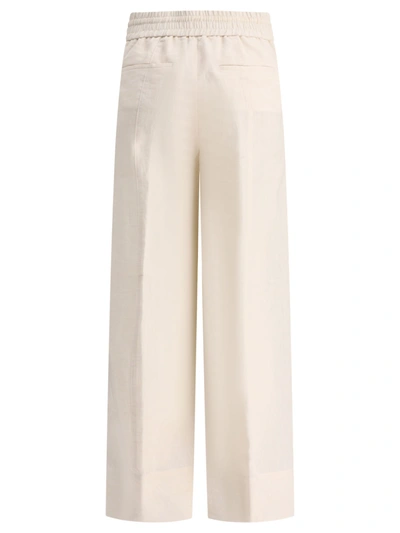 Shop Peserico Wide Linen Trousers