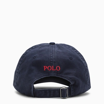 Shop Polo Ralph Lauren Blue Navy Baseball Cap With Logo