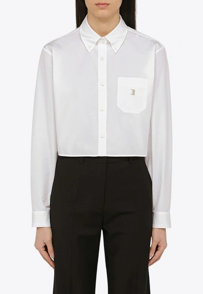 Shop Givenchy Button-down 4g Logo Shirt In White