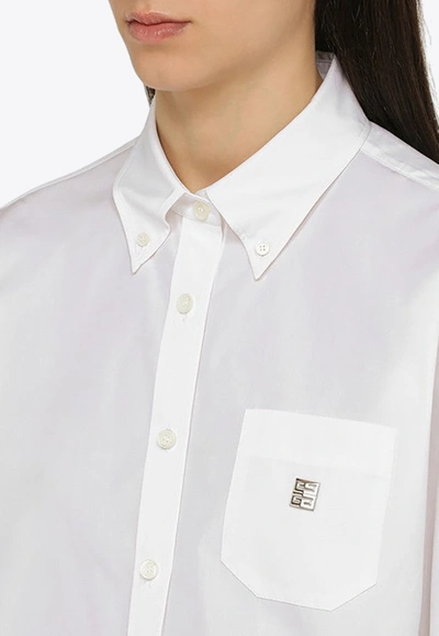 Shop Givenchy Button-down 4g Logo Shirt In White