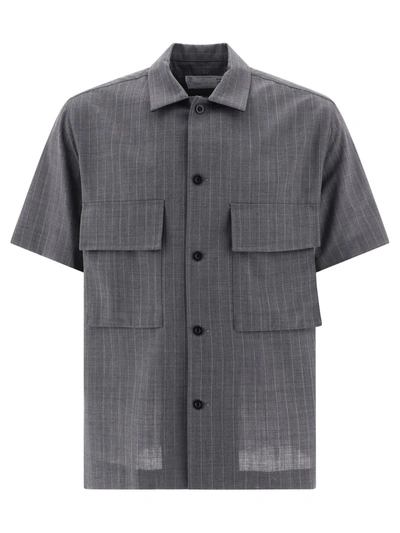 Shop Sacai Pinstripe Shirt With Pockets