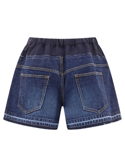 Shop Sacai Shorts With Nylon Inserts