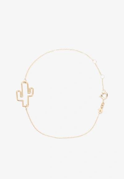 Shop Aliita Cactus Pendant Bracelet In Gold