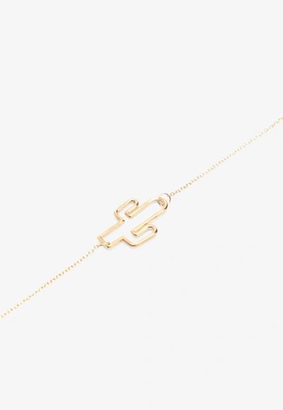 Shop Aliita Cactus Pendant Bracelet In Gold