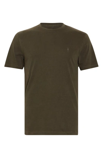 Shop Allsaints Ossage Cotton Crewneck T-shirt In Tea Leaf Green