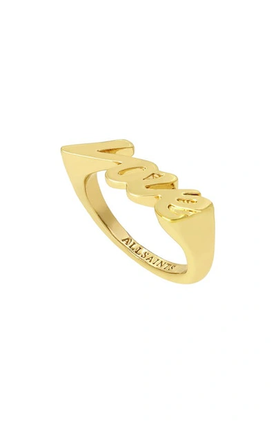 Shop Allsaints Love Ring In Gold
