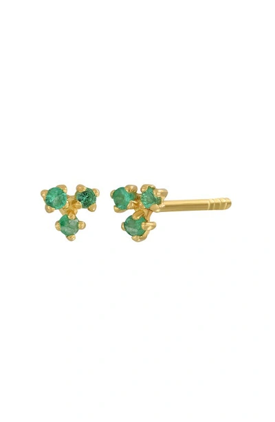 Shop Bony Levy 18k Gold Gemstone Stud Earrings In 18k Yellow Gold - Emerald