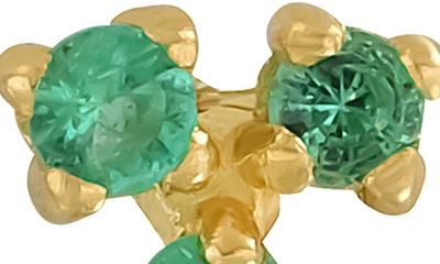 Shop Bony Levy 18k Gold Gemstone Stud Earrings In 18k Yellow Gold - Emerald