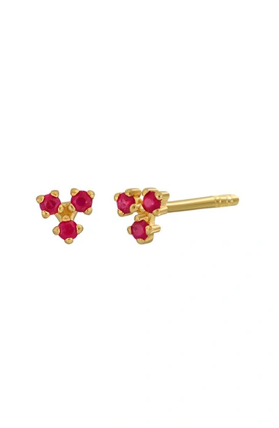 Shop Bony Levy 18k Gold Gemstone Stud Earrings In 18k Yellow Gold - Ruby