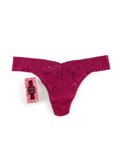 Shop Hanky Panky Signature Lace Thong In Red