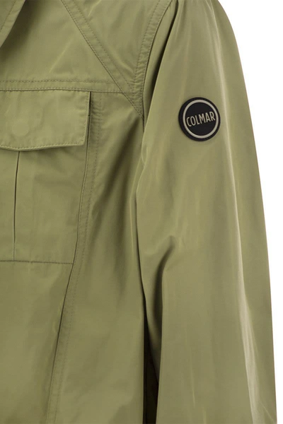 Shop Colmar Short Taffeta Jacket In Olive Green