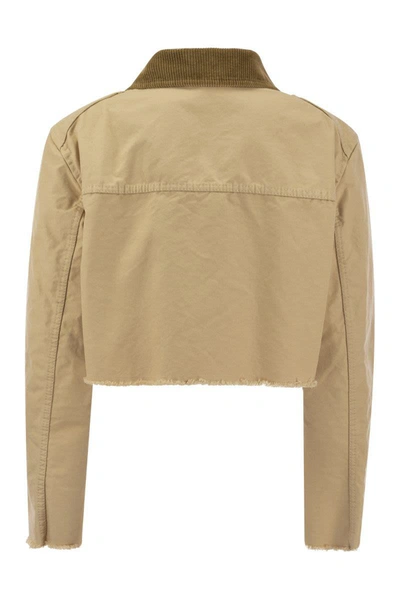 Fay Beige Cropped Jacket In Cream