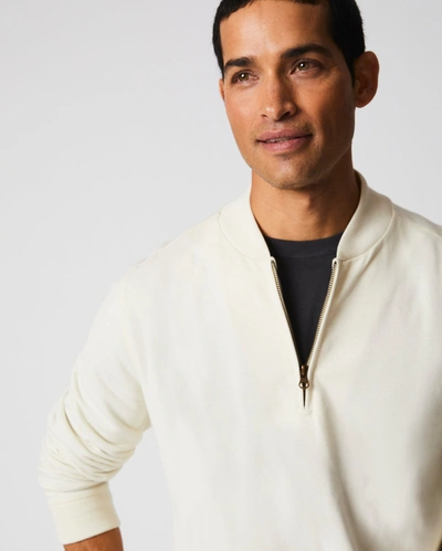 Shop Reid Pique Half Zip In Tinted White