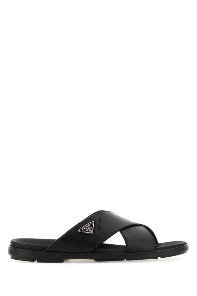 Shop Prada Slippers In Black