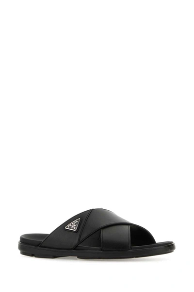 Shop Prada Slippers In Black