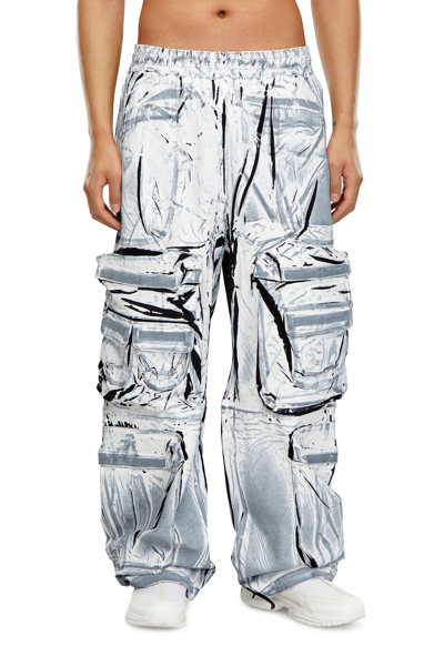Shop Diesel Chalky Cargo Pants With Logo Patches In Tobedefined