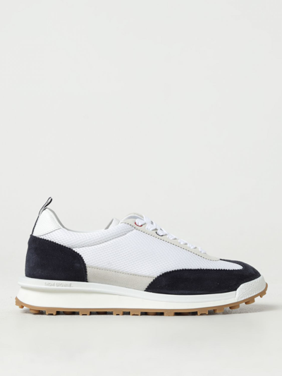 Thom Browne Tech Runner In Fine Kid Suede In White