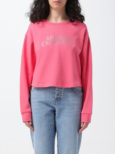 Shop Armani Exchange Sweatshirt  Woman Color Fuchsia
